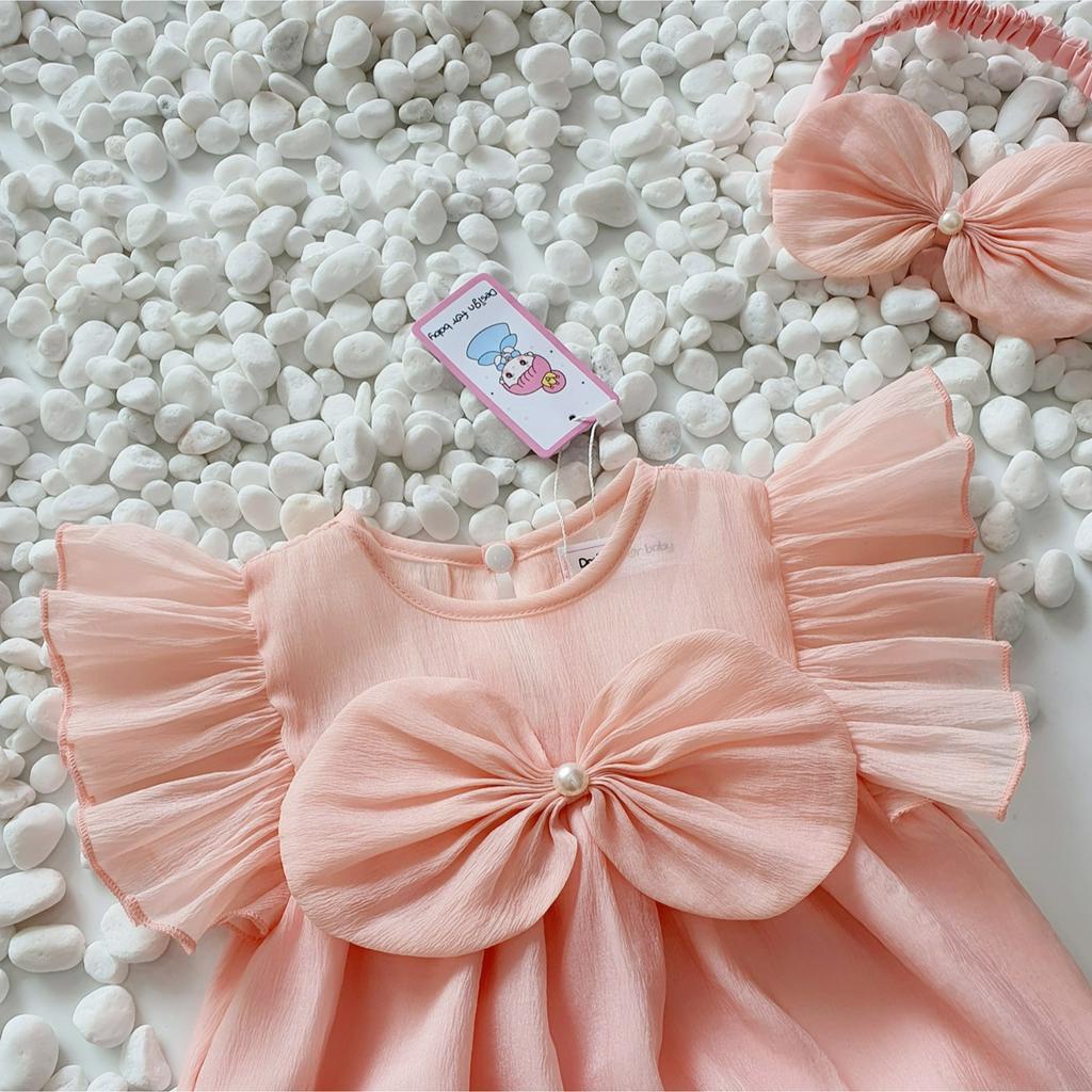 Set Body Bé Gái Kèm Giầy Và Turban VY DESIGN. Set Đầy Tháng Cho Bé Thiết Kế Cao Cấp, Đầm Bé Gái, Giầy Công Chúa