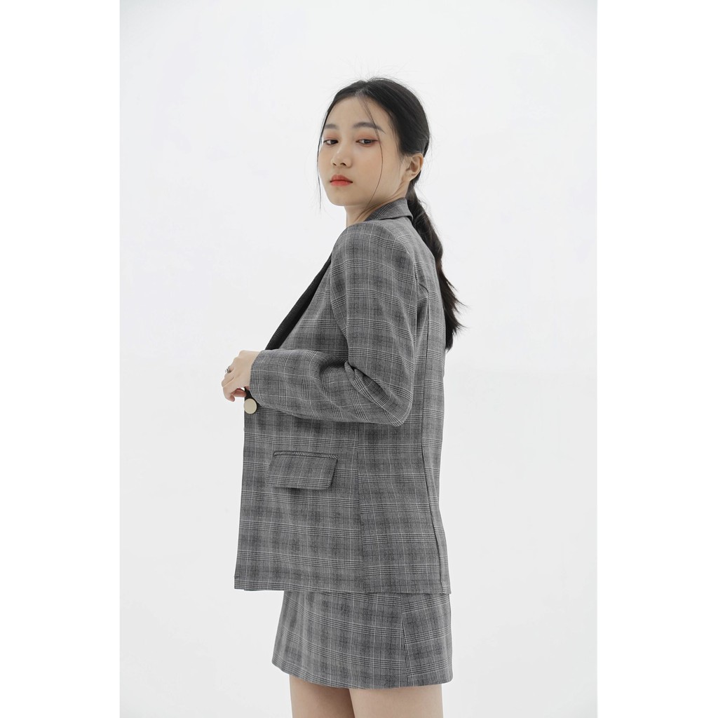 ÁO KHOÁC NỮ CARO XÁM ĐEN tới từ KHÀN phong cách Hàn Quốc, thanh lịch, sang chảnh, thời trang công sở (có ảnh thật) | BigBuy360 - bigbuy360.vn