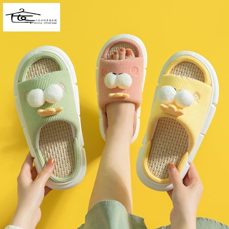 Dép Cotton Lanh Đế Mềm Mang Trong Nhà Phong Cách Nhật Bản Cho Nữ