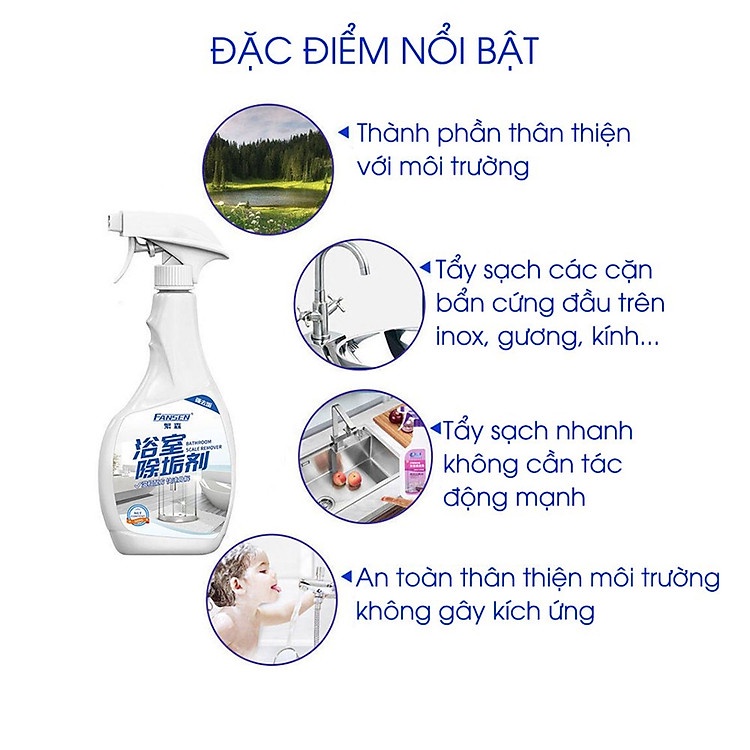 [Giảm giá]_Nước xịt tẩy rửa đa năng nhà tắm, tẩy rửa nhà bếp, vòi nước