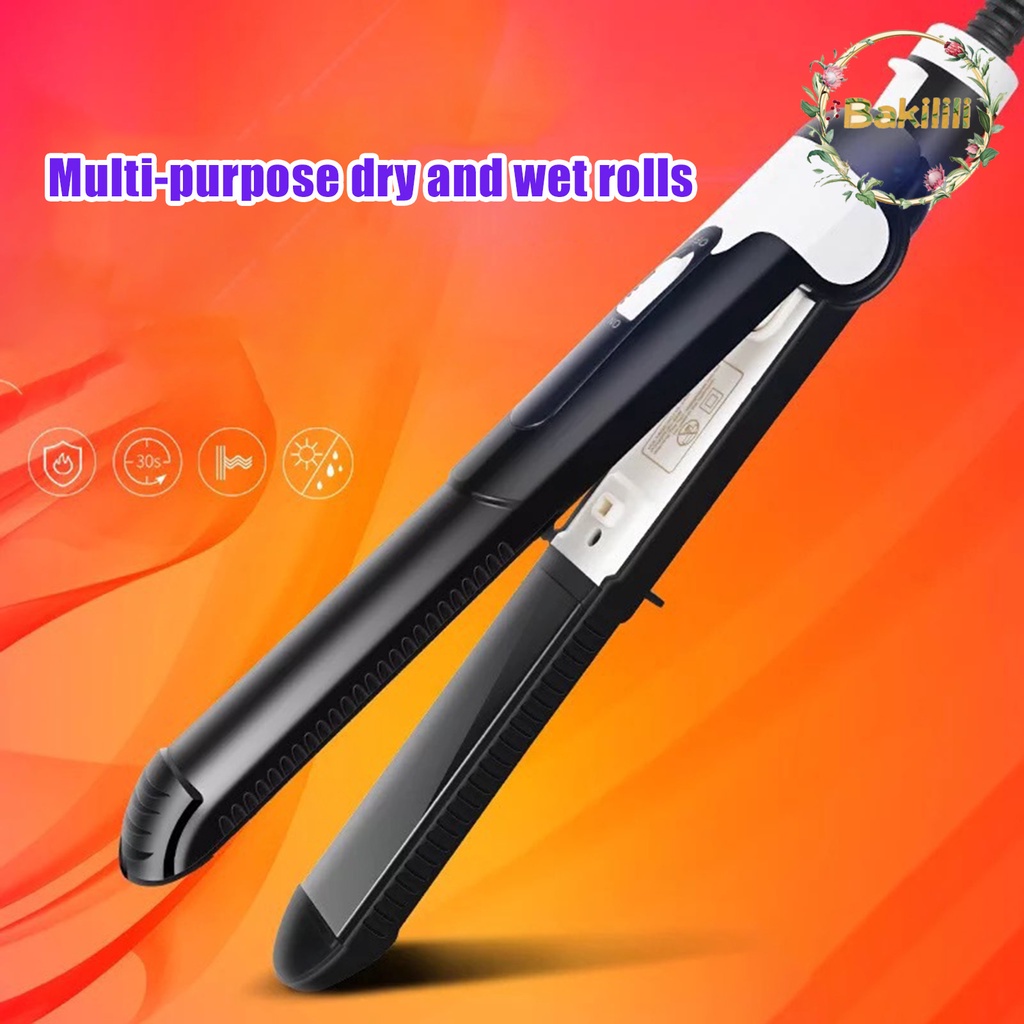 【BK】Hair Straightener Quick Heating Multifunctional Mini Thermostatic Hairstyle Modeling Iron Curler for Beauty