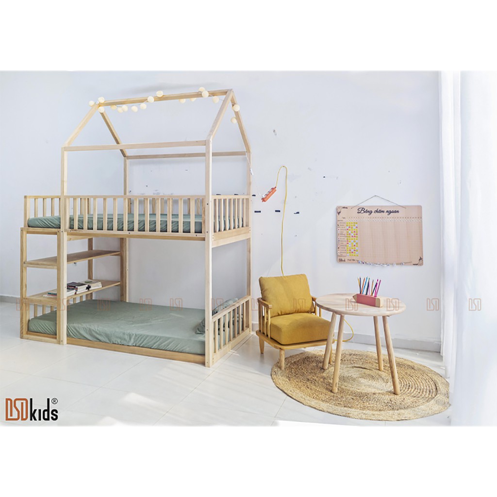 Giường trẻ em 🛑FREESHIP🛑 Giường tầng gỗ thông minh cho bé [ Nguyên liệu 100% gỗ tự nhiên cao cấp nhập khẩu ]
