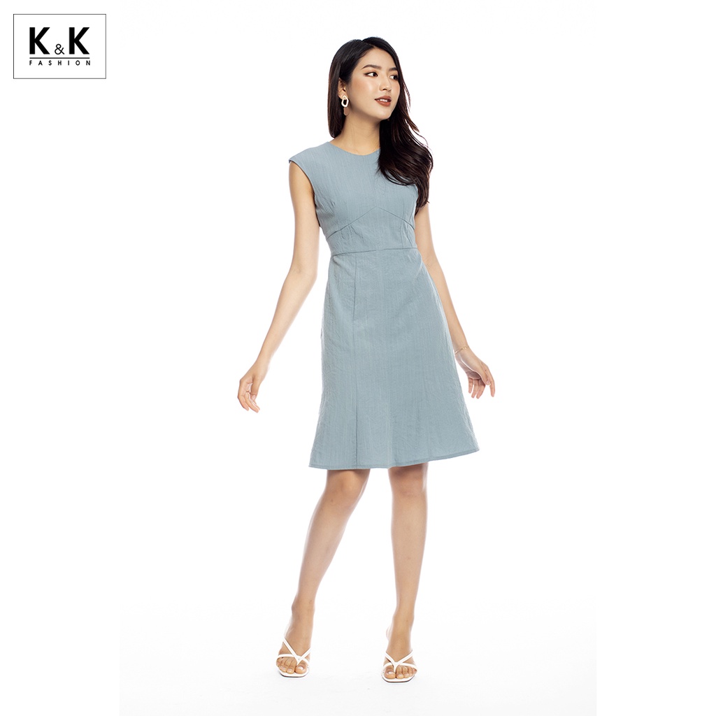 Đầm Đuôi Cá Dáng Chữ A K&K Fashion KK106-03 Màu Xanh