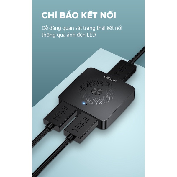 HUB Chuyển Đổi Robot HM103 HDMI Switch Splitter Hỗ Trợ Hai Chiều Chuyển Đổi Linh Hoạt Hoạt Động Ngay Không Cần Cấp Nguồn