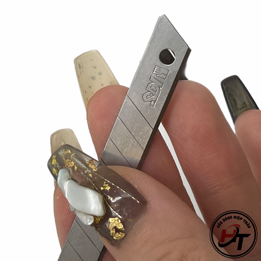 Lưỡi dao rọc giấy lớn nhỏ mini hộp 10 lưỡi dao trổ to dọc cắt SDI 1404 và 1403