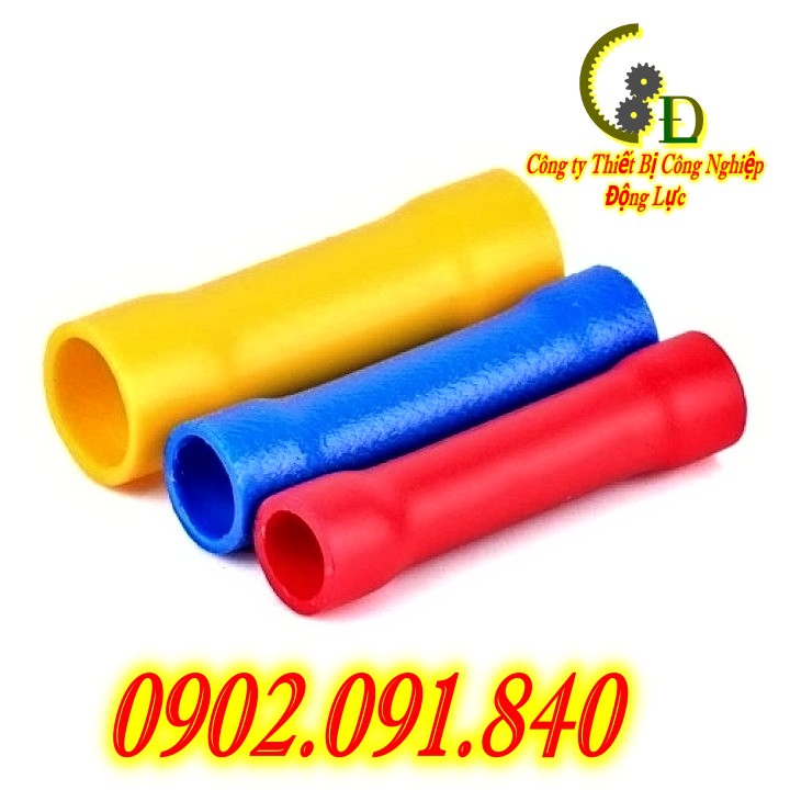 Đầu cos dây điện nối thẳng bọc nhựa BV 5, đầu cốt bấm dây 4mm 6mm, cosse  đồng