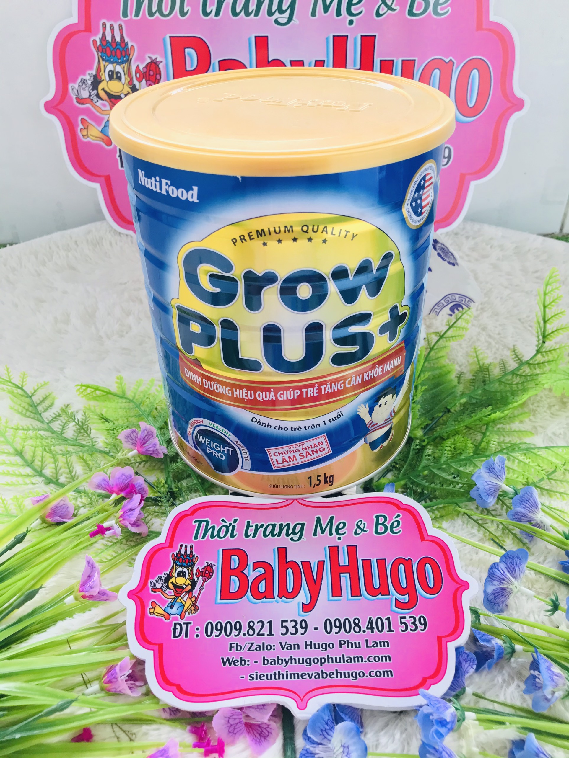 [MẪU MỚI] Sữa Bột Nutifood Grow Plus+ Xanh Hộp 1,5kg