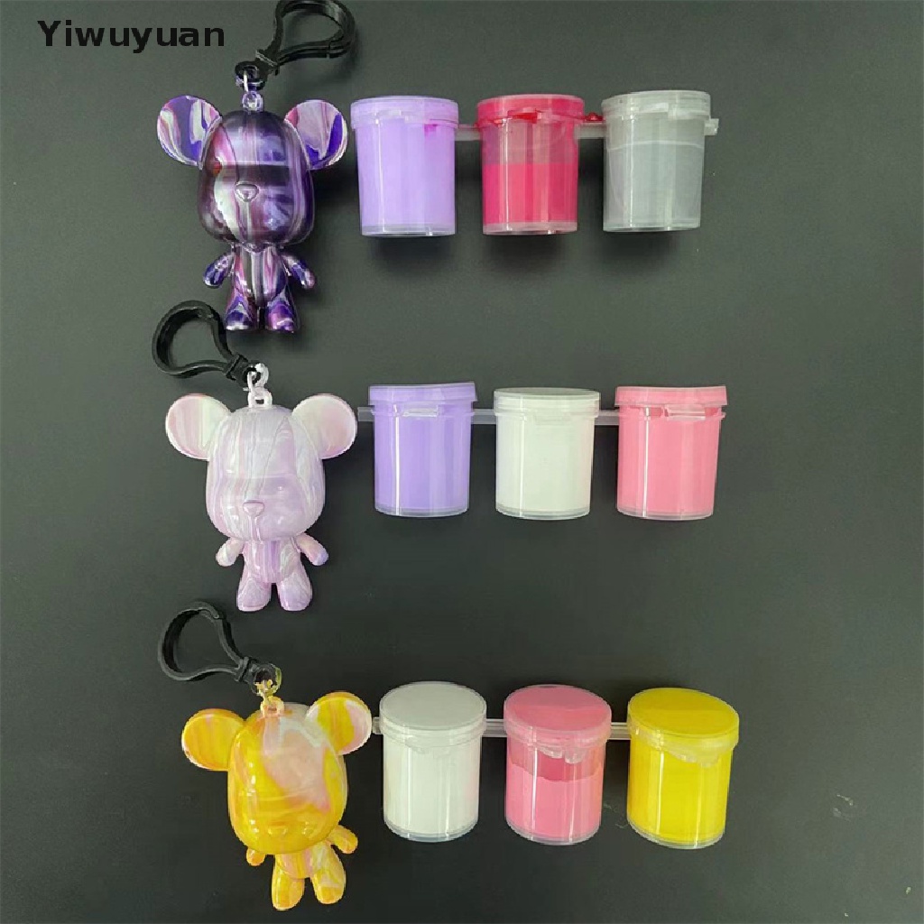 &lt; Yiwuyuan &gt; Bộ Bức Tượng Gấu Chất Lỏng Graffiti Thủ Công Diy Trang Trí Nhà Cửa Cha Mẹ Bạo Lực