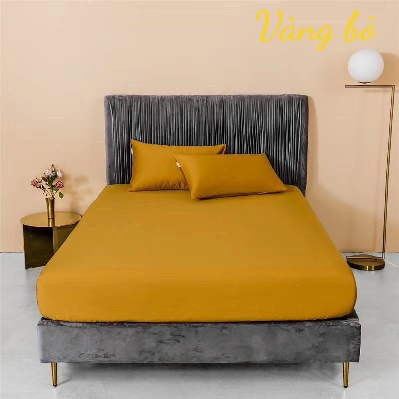 xả lỗ - Bộ 4 Món Ga Gối Lụa Sumoi Cao Cấp Mát Mịn Lan Pham Bedding - Vàng Bò