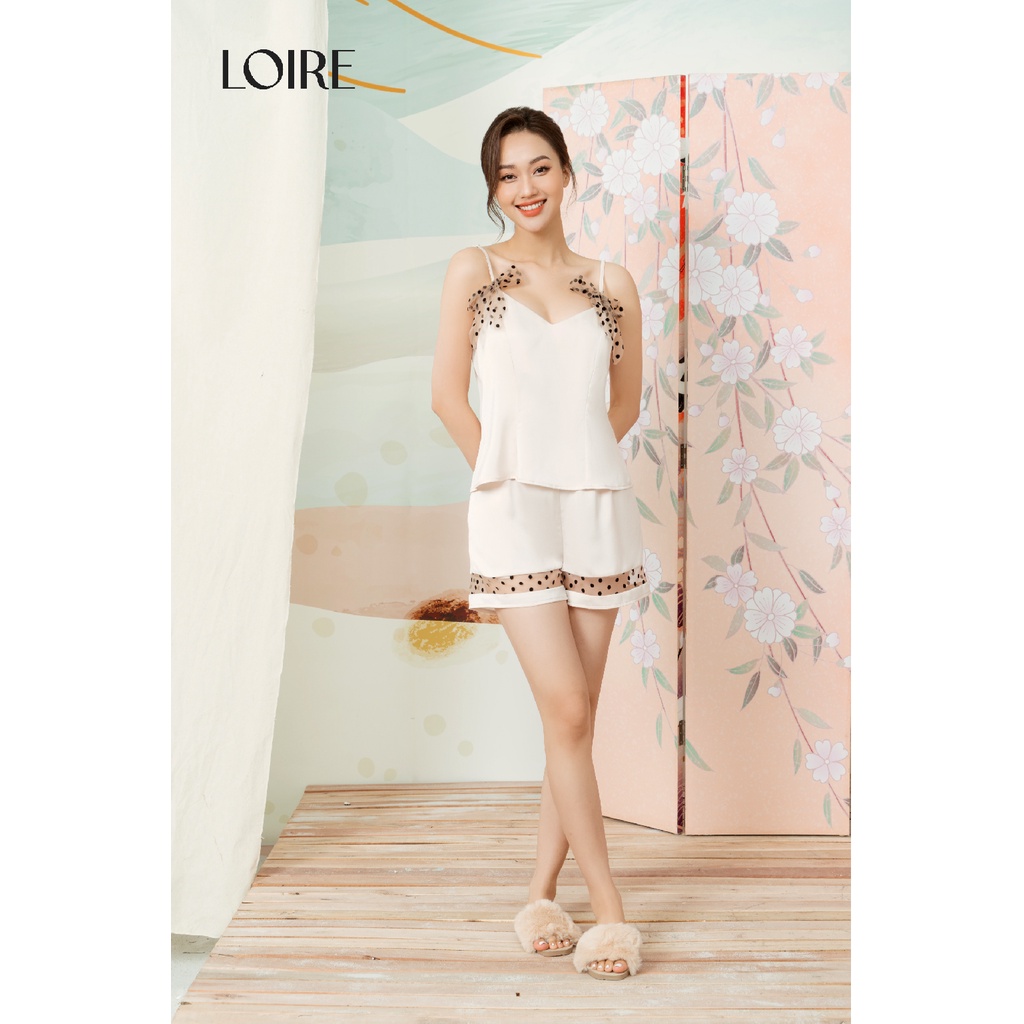 Bộ Đồ Ngủ Lụa Phối Nơ Lưới Điệu Đà Loirechic BDN32