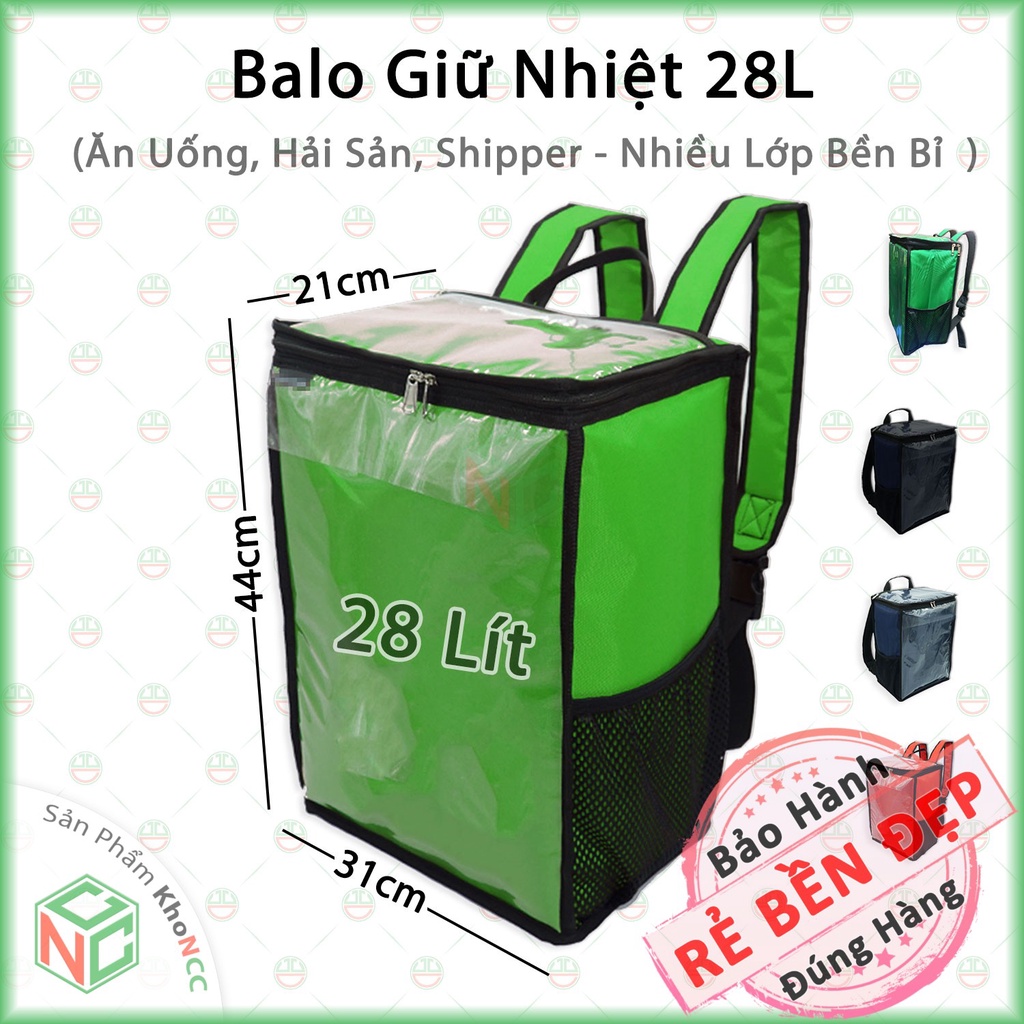 Balo Giữ Nhiệt 28 lít Đa Năng Chuyên Dùng Cho Các Shipper Giao Hàng Đồ Ăn Giữ Được Nhiệt Độ Lâu - NKT-7168-BLGH-28L-XaLa