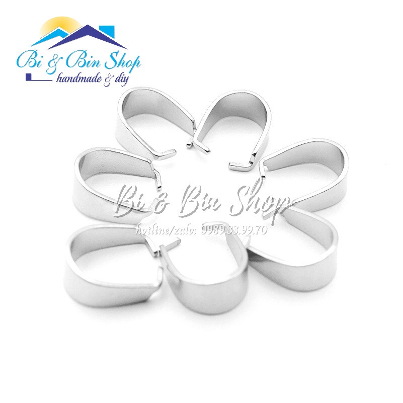 5 Cái Kẹp Mặt Dây Chuyền Bằng Thép Không Gỉ Đeo Dây Chuyền, Làm Trang Sức Handmade