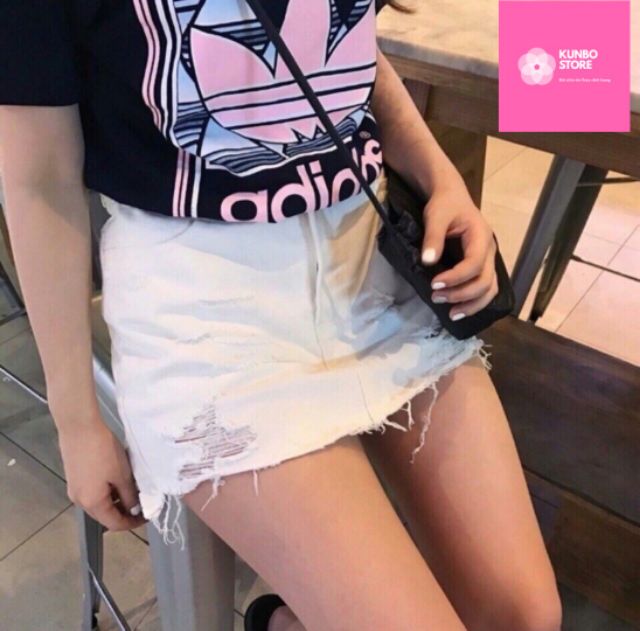 Chân váy jean rách[ có quần trong] cao cấp, bao dáng | BigBuy360 - bigbuy360.vn