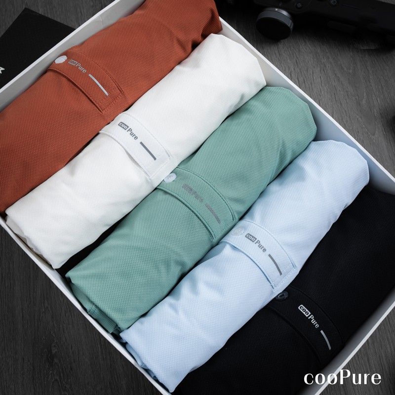 Áo thun polo nam cooPure chất vải rayon siêu mềm mát, thiết kế vạch phản quang tinh tế NO.8075 (5 màu)