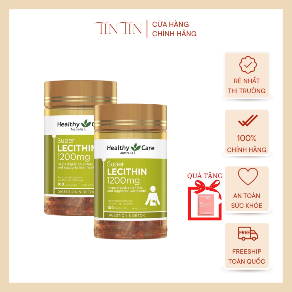 Viên Uống Mầm Đậu Nành Healthy Care Super Lecithin 1200mg 100 viên.