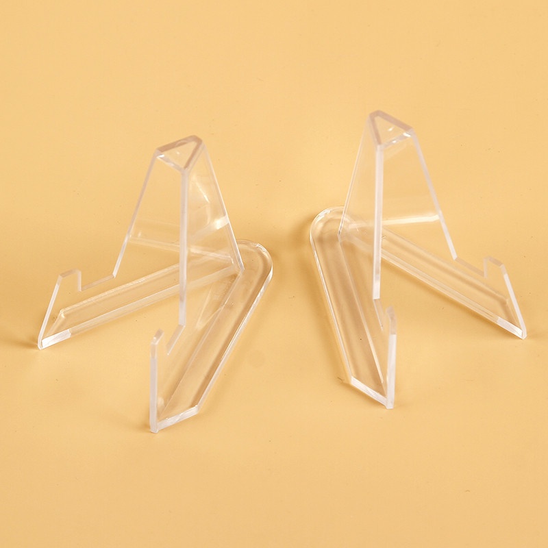 1 Giá Đỡ Điện Thoại/Thẻ/Tiền Xu Bằng Nhựa Acrylic Trong Suốt Hình Tam Giác