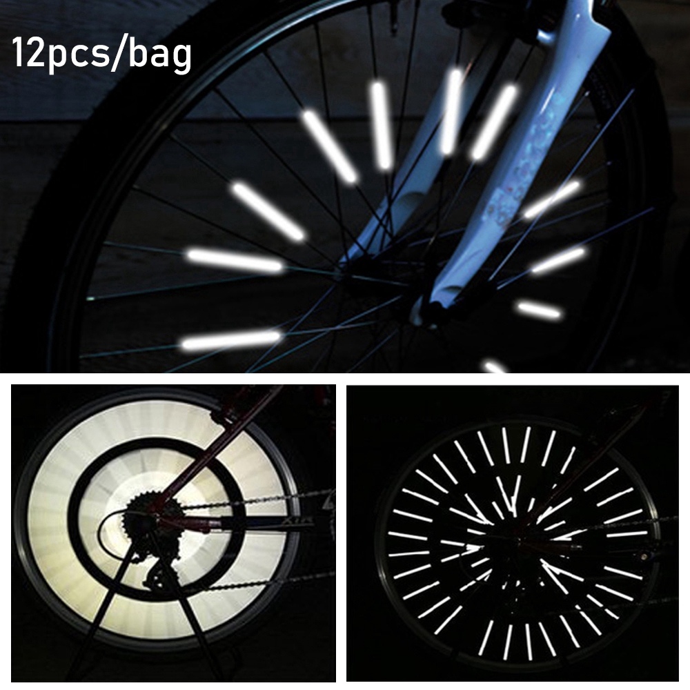 Set 12 ống phản quang trang trí căm xe đạp dài 8cm