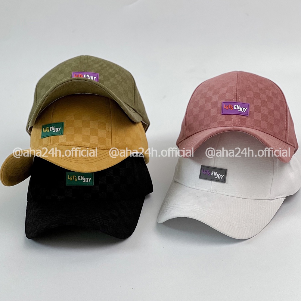 Mũ lưỡi trai thêm tem Let's Enjoy chất kaki form unisex nam nữ thời trang đẹp AH1612
