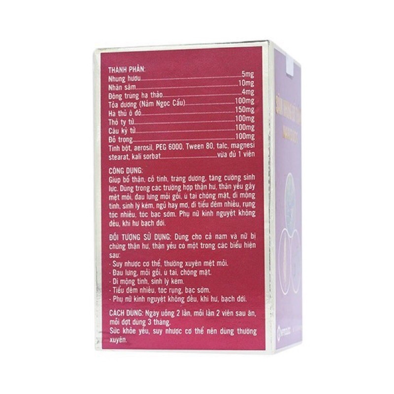 Sâm nhung bổ thận Nam Dược _ Dùng được cho cả nam và nữ / hỗ trợ thận yếu, tiểu đêm nhiều lần