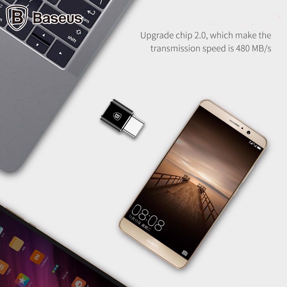 CHÍNH HÃNG Đầu chuyển OTG USB Type C sang USB Full size Baseus CATJQ-B01 CAAOTG-01 Đầu Chuyển Đổi USB Sang TypeC