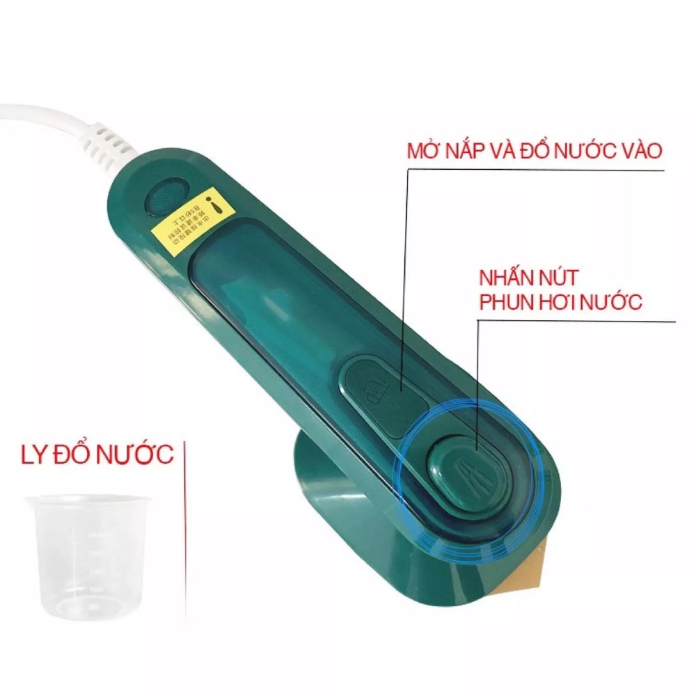 Bàn ủi hơi nước du lịch, bàn là hơi nước cầm tay mini công suất 33w dung tích bình nước 60ml nhỏ gọn, bảo hành 12 tháng