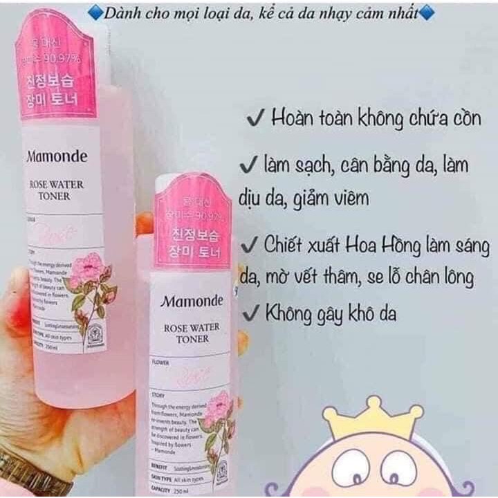 [ Hàng có sẵn ] Nước hoa hồng Manonde Rose-Toner 250ml | WebRaoVat - webraovat.net.vn