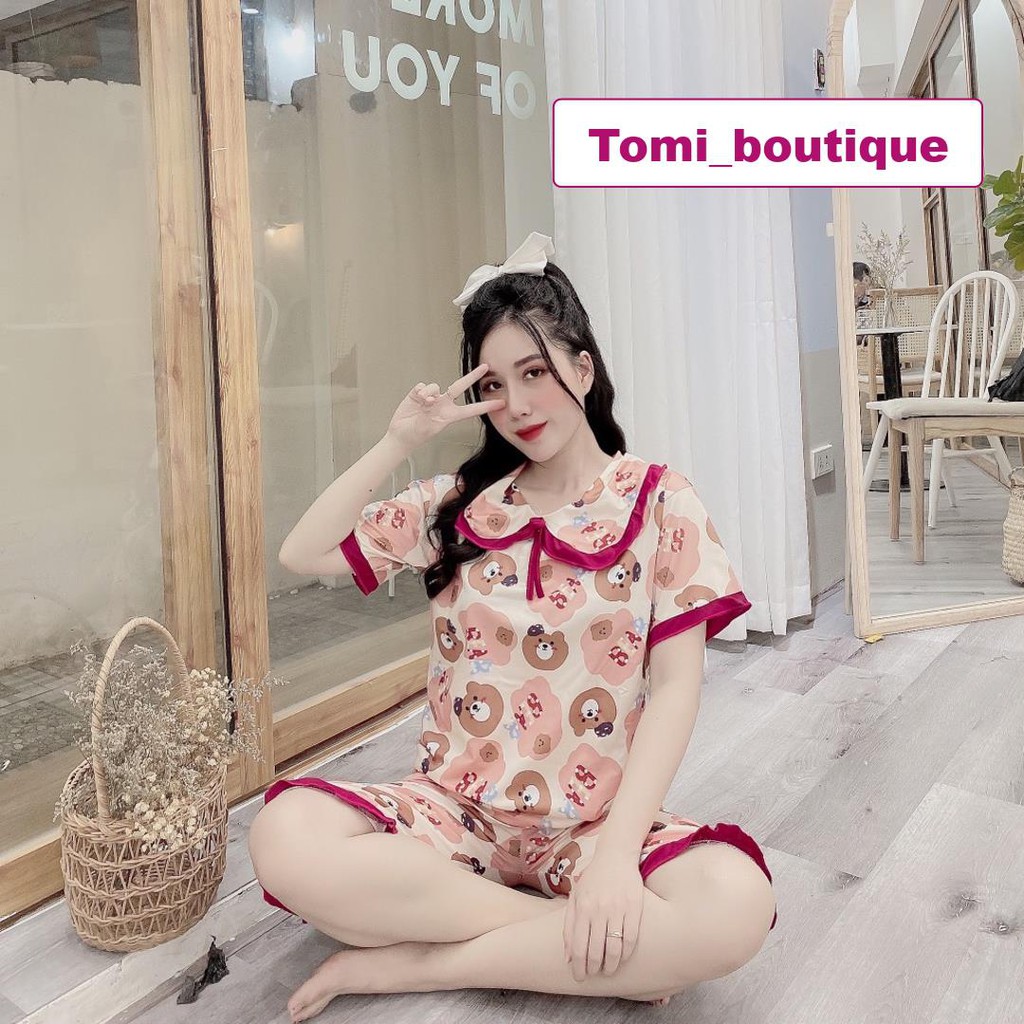 Bộ đồ ngủ nữ cộc tay cổ bèo mùa hè hình cute - TOMI BOUTIQUE | BigBuy360 - bigbuy360.vn