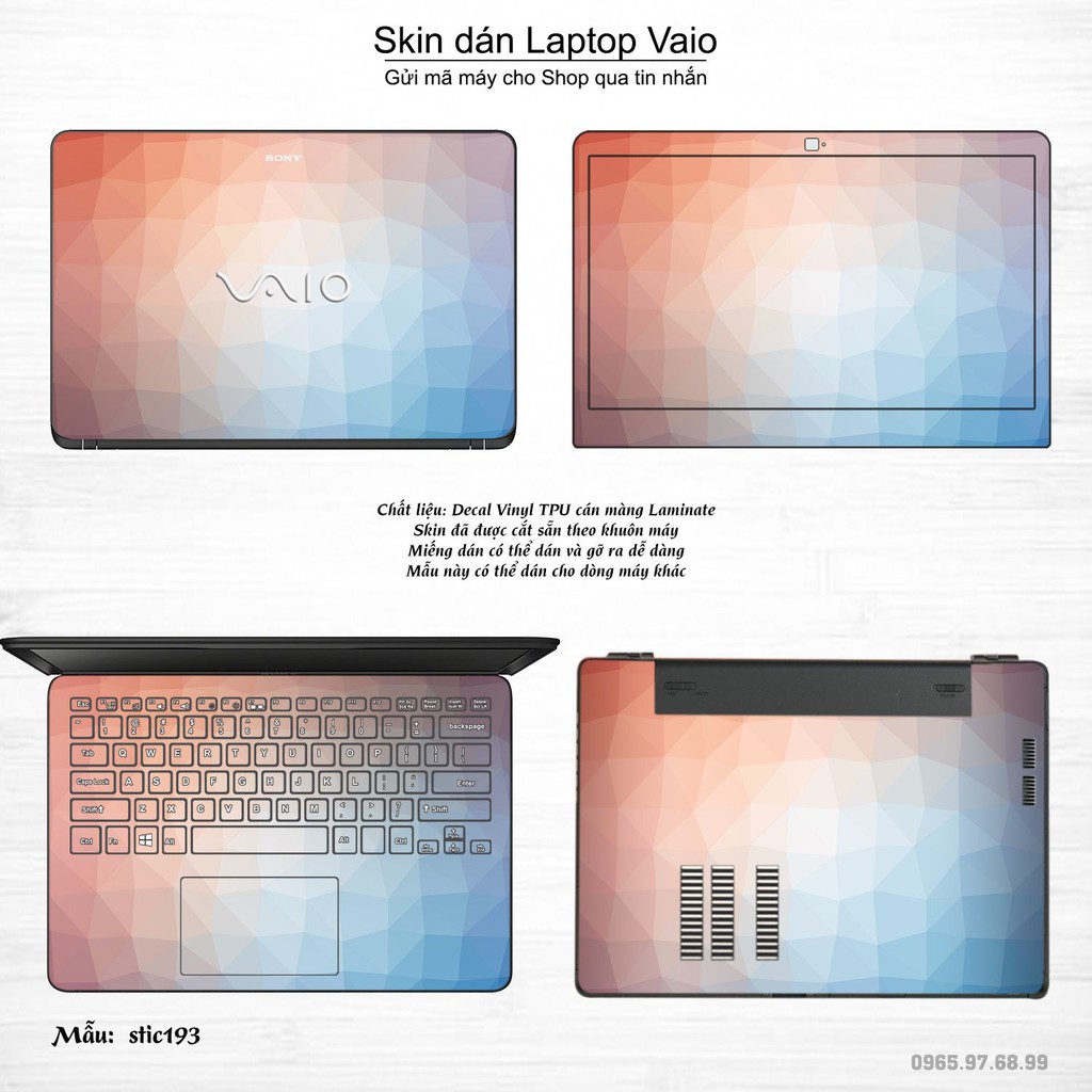 Skin dán Laptop Sony Vaio in hình Hoa văn sticker nhiều mẫu 32 (inbox mã máy cho Shop)