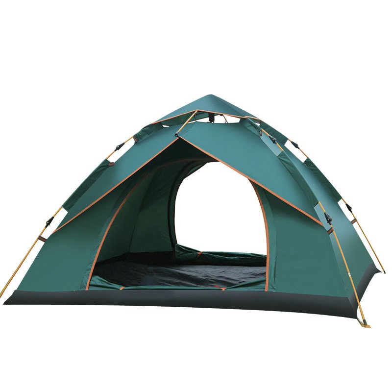 Camping tents can accommodate 3-4 people. One door and three windows, fully automatic tent, anti-UV, rainproof