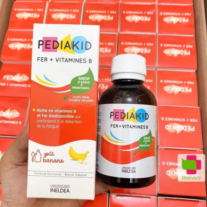 Siro sắt và vitamin B Pediakid Fer + Vitamines B, Pháp (125ml) hỗ trợ ăn ngon, tăng hấp thu cho trẻ từ 6 tháng tuổi