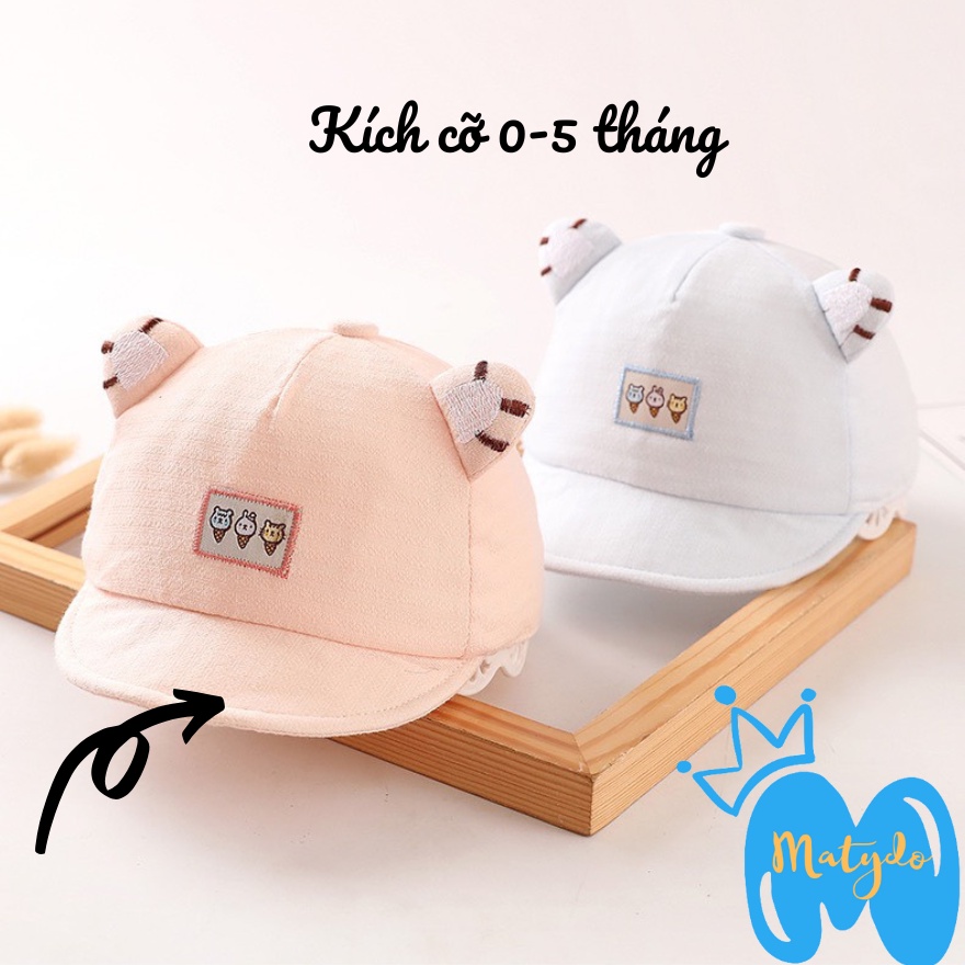 Mũ cho bé sơ sinh hình mèo nón trẻ em bé trai bé gái mềm mại đáng yêu từ 0 đến 12 tháng phụ kiện mũ nón MSS04