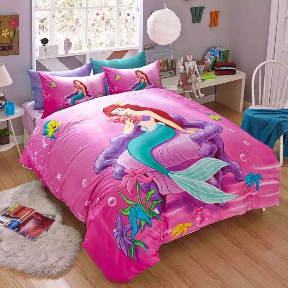 GC1337 Bộ chăn ga gối trẻ em công chúa bạch tuyết chất cotton cao cấp giường 1m2, 1m5, 1m6,1m8 hàng nhập