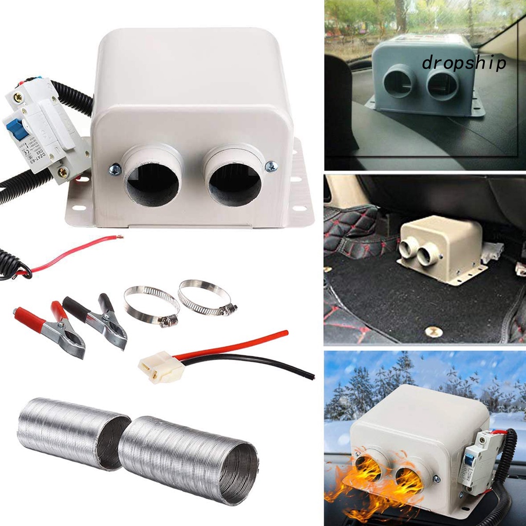 Quạt sưởi 600w / 800w 12v / 24v gắn kính chắn gió xe hơi kèm phụ kiện