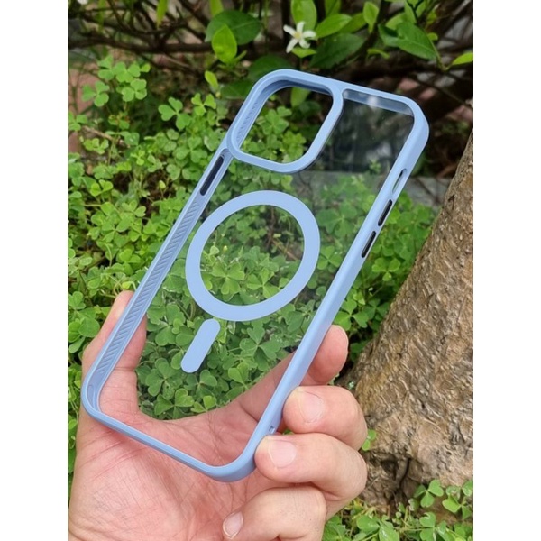 Ốp Lưng Trong Suốt Viền Màu Hỗ Trợ Sạc Magsafe Iphone 12 Pro Max, 13, 13 Pro, 13 Pro Max Hàng Cao Cấp X&M Không Ố Vàng