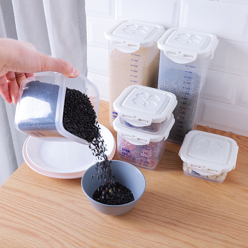 Hộp Bảo Quản Thực Phẩm Jiashi 240/650/1000/1800ml Bằng Nhựa PP An Toàn Sức Khỏe HBQ02