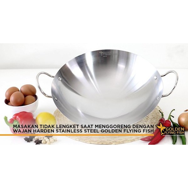 Chảo Chiên Cá Vàng Bằng Thép Không Gỉ Cứng 30cm | BigBuy360 - bigbuy360.vn