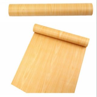 1 mét giấy dán tường ván gỗ vàng khổ 45cm keo sẵn bóc dán