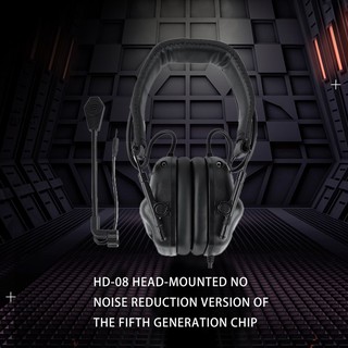 【Flash.】HD-08 Head-mounted Non-noise Reduction Fifth Generation Chip Tactical Headset