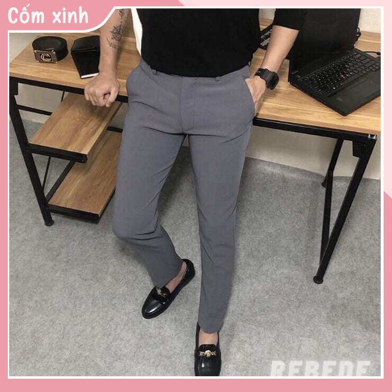 Quần âu nam dáng côn kiểu dáng Hàn Quốc vải cotton cao cấp | BigBuy360 - bigbuy360.vn