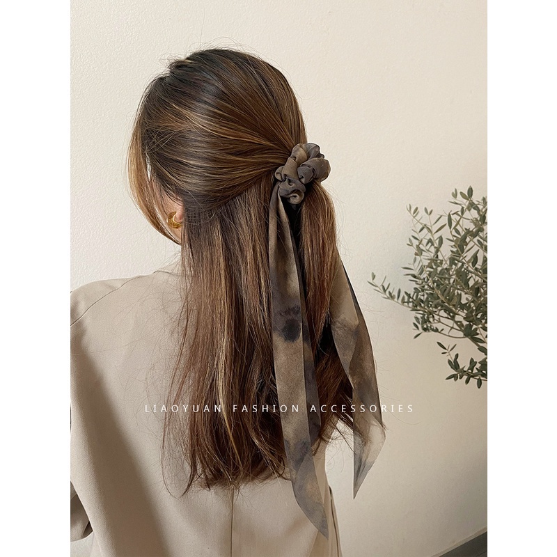 Dây cột tóc kiểu dây ruy băng thắt nơ xinh xắn