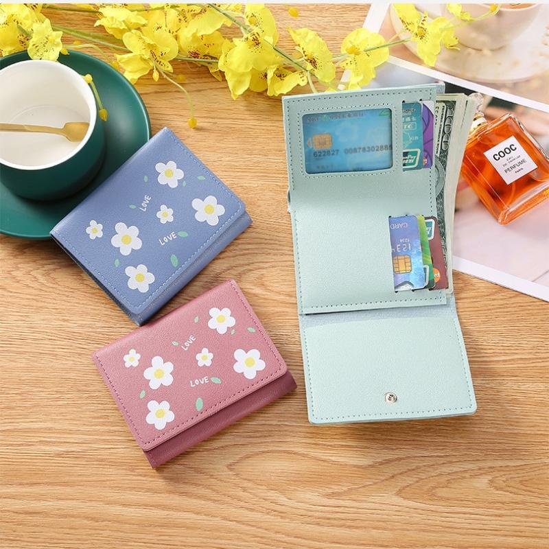 Ví nữ nhỏ gọn gấp ba cầm tay cao cấp dễ thương cute nhiều ngăn mini bỏ túi da PU OLUKA STORE VN044