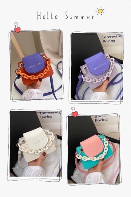 TÚI XÁCH NỮ MINI DÂY XÍCH 2 MÀU FASHION BAG | BigBuy360 - bigbuy360.vn
