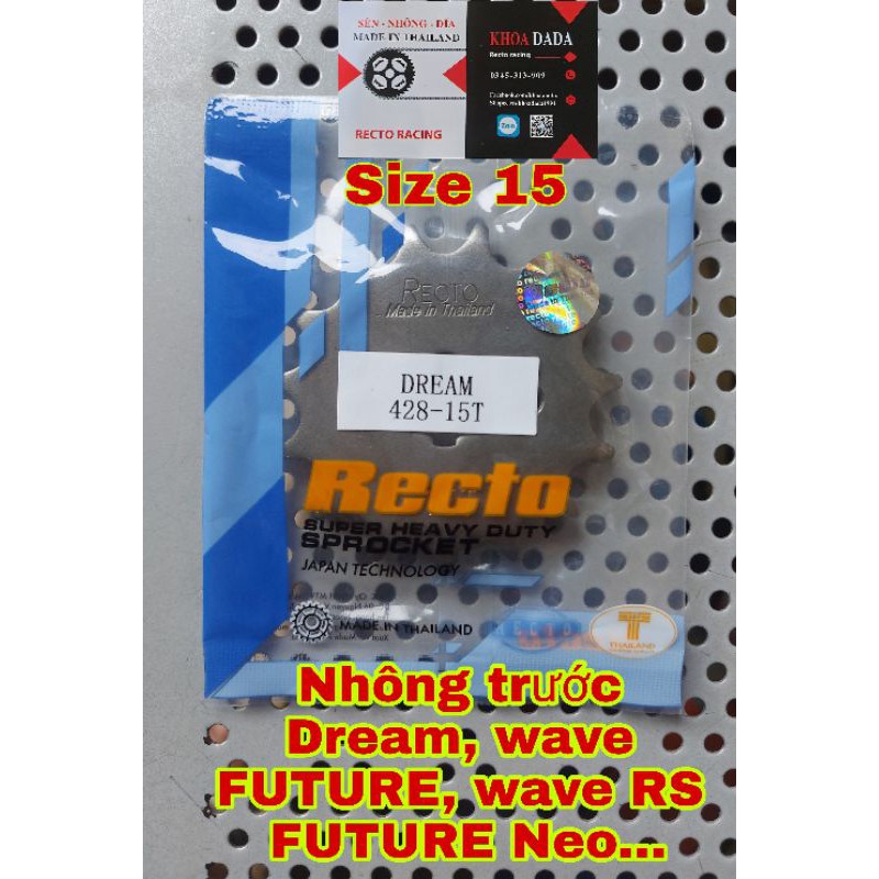 Nhông trước Dream, Wave, Future Neo Recto, size 15