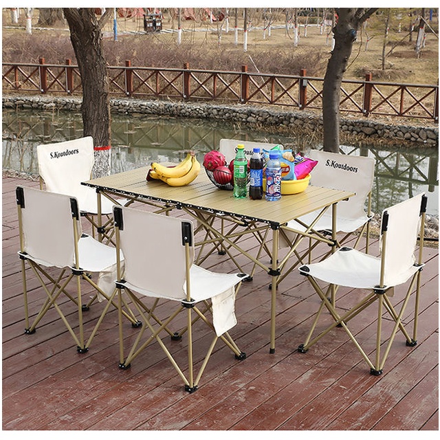 Bàn dã ngoại xếp gọn picnic du lịch gấp gọn bằng hợp kim nhôm nhẹ, gấp gọn, chắc chắn, độ bền cao.