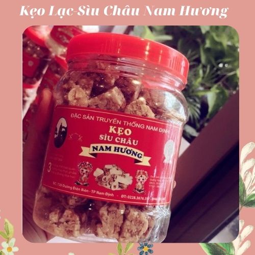 KẸO SÌU CHÂU ngon đặc sản Nam Định 1 lọ 500gr/ ngọt nhẹ - KẸO LẠC GIÒN, NGỌT MÁT