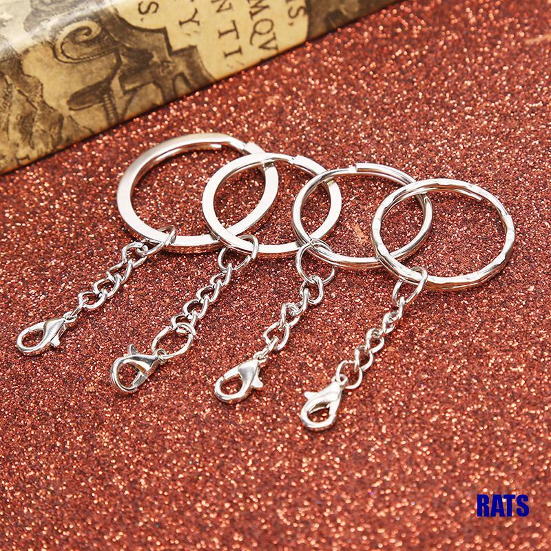 Bộ 10 vòng gắn móc khóa làm từ kim loại màu bạc