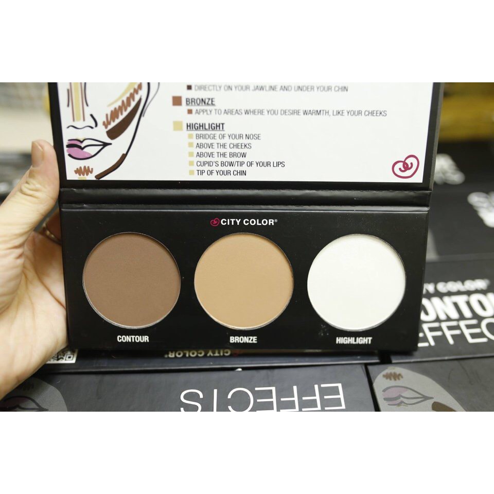 PHẤN TẠO KHỐI 3 Ô CITY COLOR CONTOUR EFFECTS PALETTE