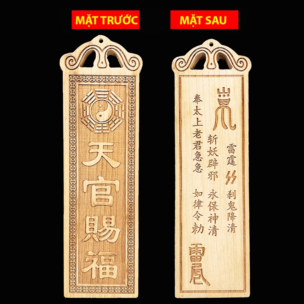 Kim Bài Thiên Quan Tứ Phước  Gỗ Đào