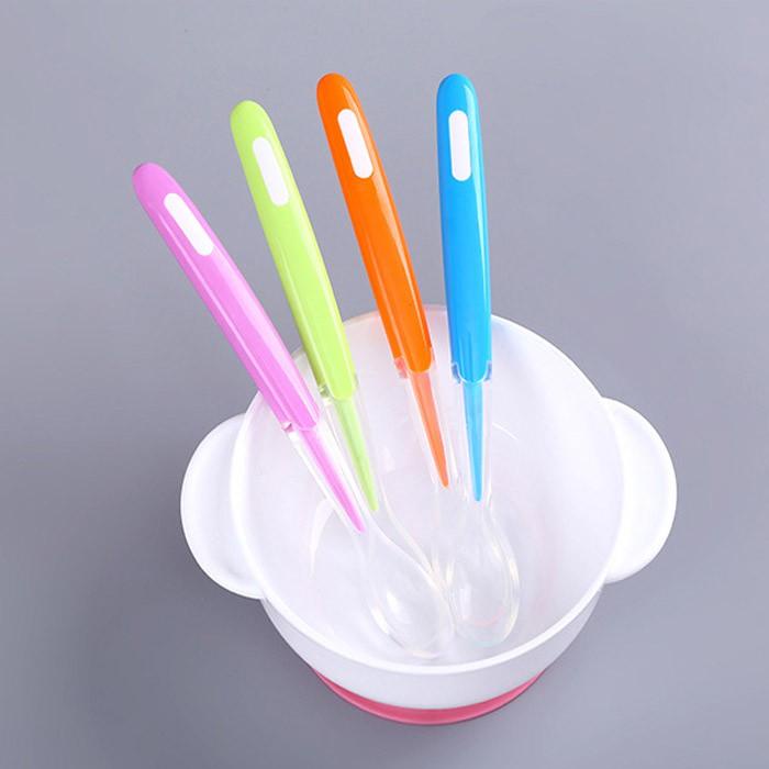Thìa - Muỗng Ăn Dặm Silicon Cán Dài Siêu Mềm Dẻo an toàn Cho Bé