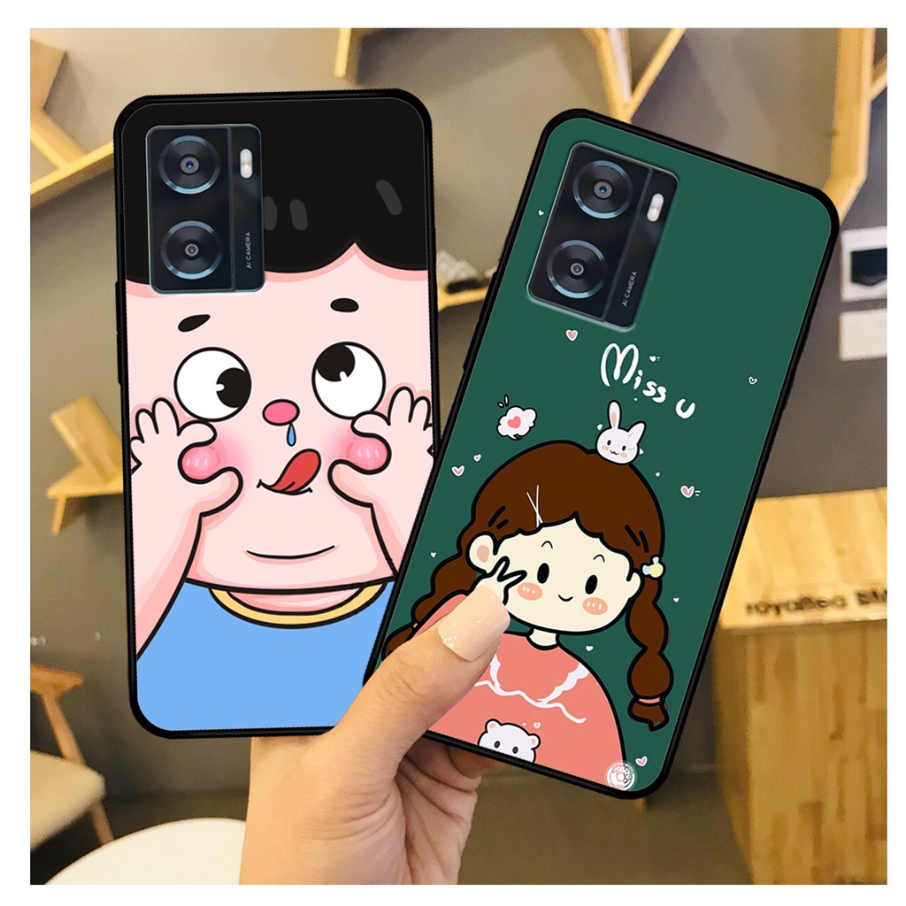 Ốp lưng Oppo A57 2022 in hình cô bé cậu bé ngộ nghĩnh, cute